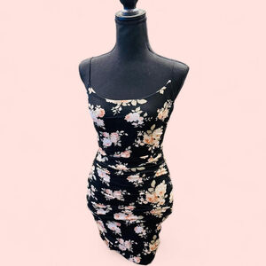 Black Floral Soft Jersey Bodycon Dress Small